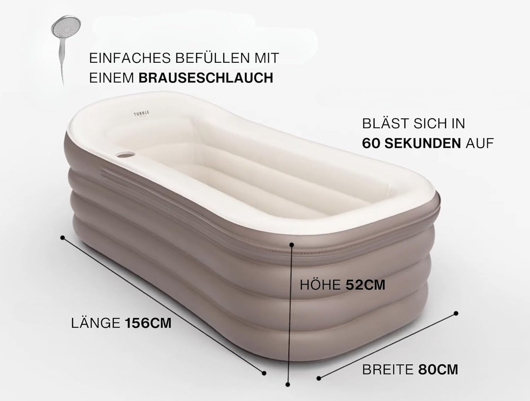 Tubble® Royale Aufblasbare Badewanne - Verwendung als Heiss- und Eisbad - Schneller Aufbau in 1min -