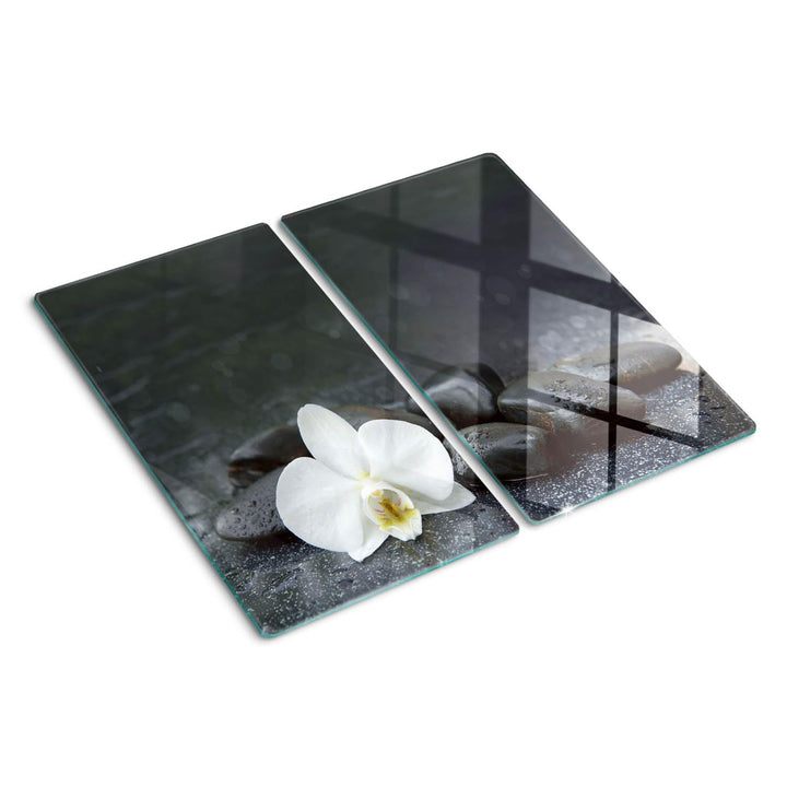 Tulup Schneidebrett Abdeckung Herdabdeckplatte Gehärtetes Glas 2x30x52 cm Spritzschutz Kochplattenab