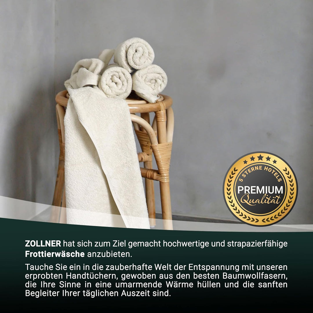 ZOLLNER 2er Set Duschtücher - weiche und saugstarke Handtücher - waschbar bis 95°C - Baumwolle - 70x
