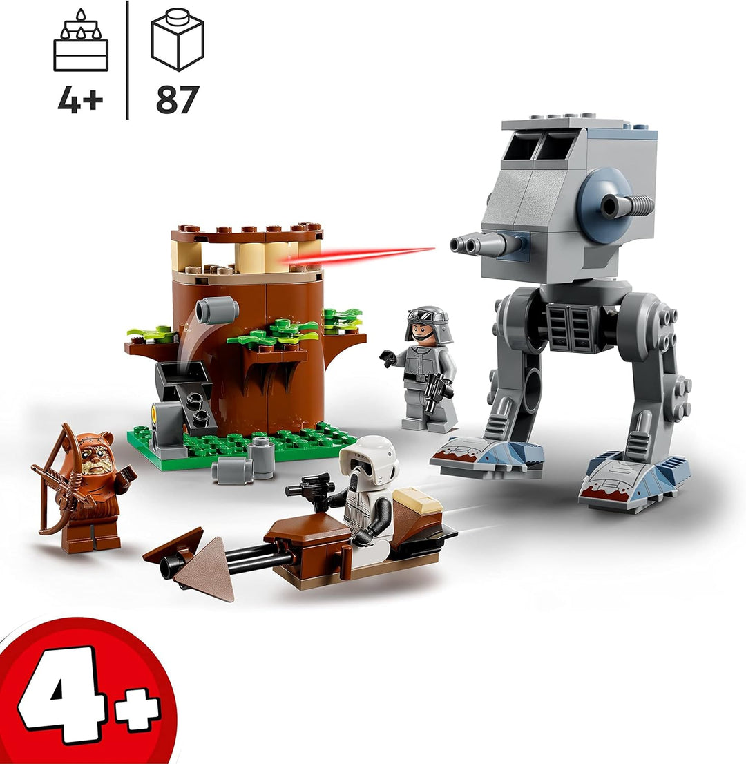 LEGO 75332 Star Wars at-ST, Bauspielzeug für Vorschulkinder ab 4 Jahren mit Ewok Wicket und Scout Tr