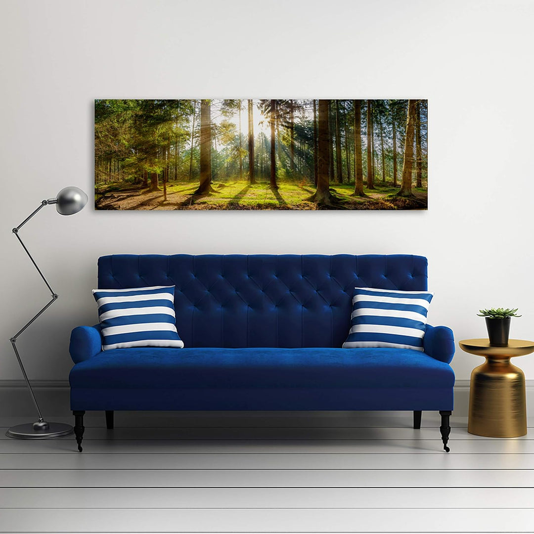 Feeby Bilder Wald Bäume Natur 90x30 cm Wohnzimmer Schlafzimmer Büro Flur Küche Wandbilder Modern Bil