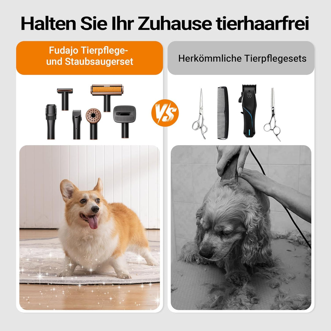 Fudajo Haustier Pflegeset weiss, 6 in 1 Multifunktion Schermaschine, Tierhaarschneidemaschine mit St