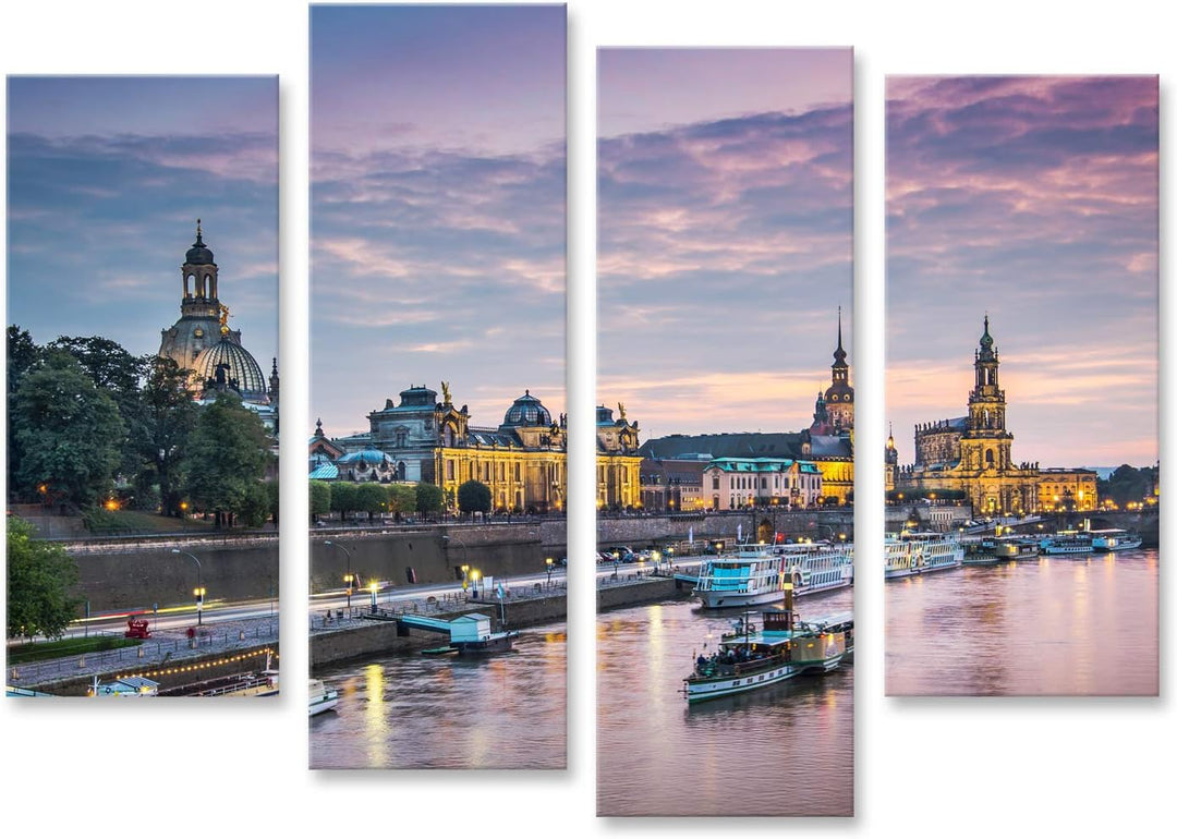 islandburner Bild auf Leinwand Dresden Deutschland Elbe Bilder Wandbilder Poster Leinwand 130x80cm -