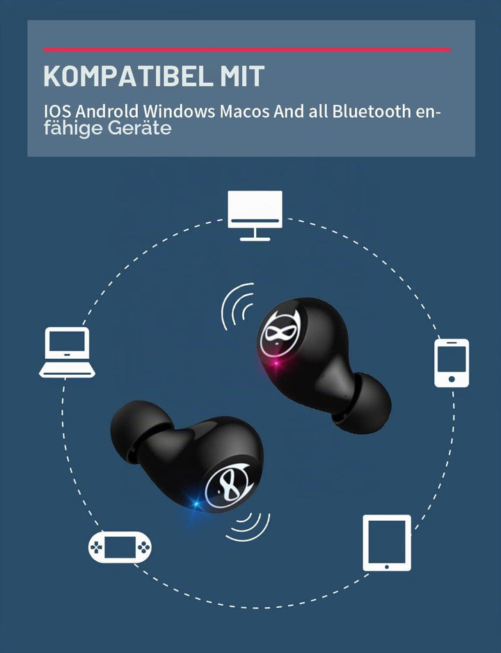 Kids Wireless Headphones - Cool Shape mit Bluetooth 5.1 Kopfhörer, integriertes Mikrofon, 36 Stunden