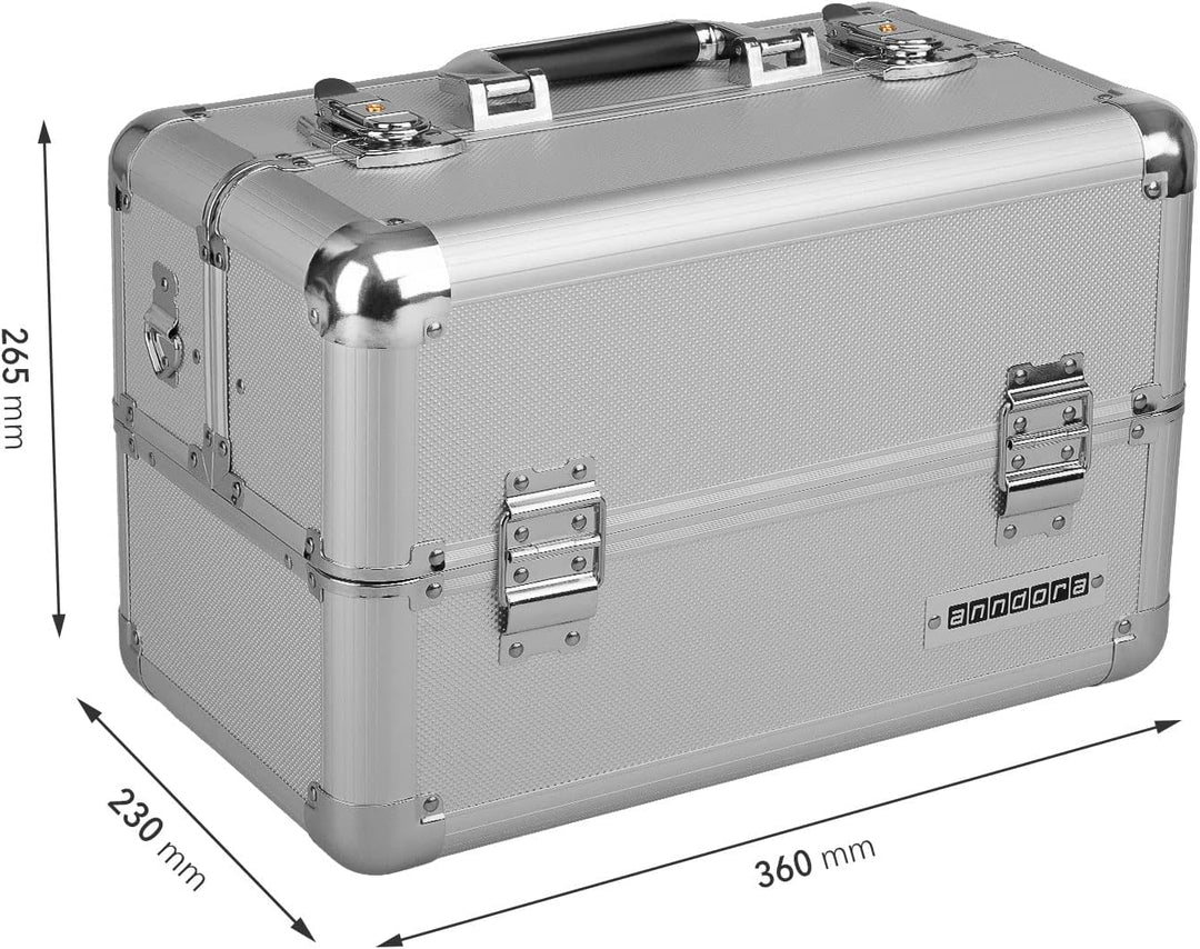 anndora Beauty Case Kosmetikkoffer - Stilvoller Schmuckkoffer, Schminkkoffer mit robustem Aluminiumr