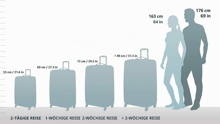 BoGi Bag Reisetrolley Koffer Schwarz Grün L, Schwarz Gr&amp;
