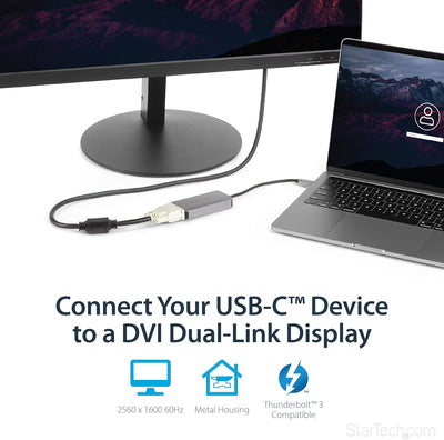 StarTech.com USB-C auf DVI-Adapter - Dual-Link-Konnektivität - USB-Typ-C zu Dual-Link-DVI-Aktivvideo