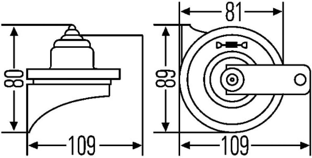 Hella 3FH 007 424-811 Fanfare & 4RD 933 332-041 Relais, Arbeitsstrom, 12V, mit Halter Bundle mit Rel