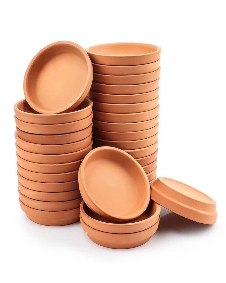 5.1 cm kleiner Terrakotta-Untersetzer – 32 Stück runde Mini-Blumentopf-Untersetzer, kleine Ton-Pflan