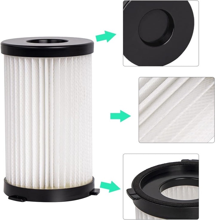 YanBan 4 HEPA-Filter + 4 Schwamm Kompatibel mit MooSoo D600/D601 iwoly V600, für Ariete Handy Force