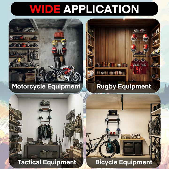 Helm Halterung-Motorradhelm Halterung Wand 4er Set, Motorradhalterung Plattenständer Display Organiz