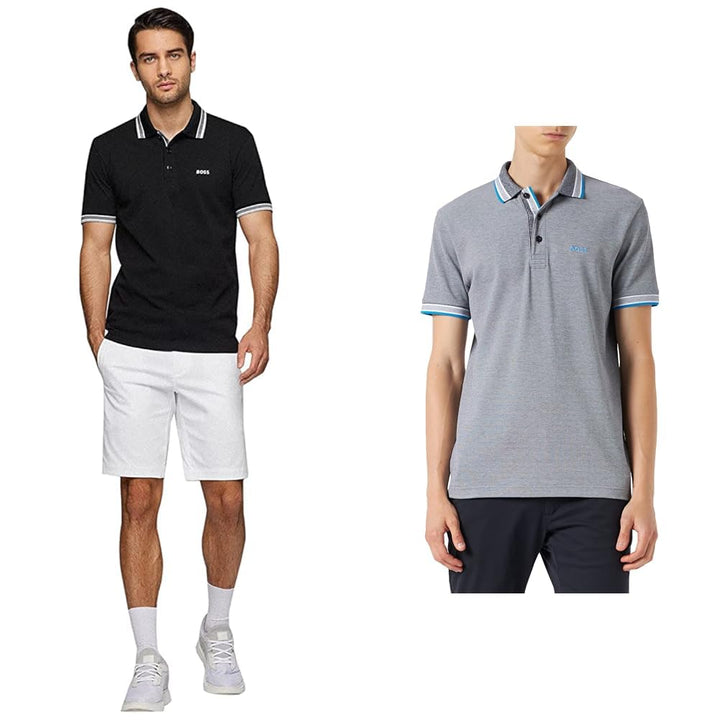 BOSS Herren Paddy Paddy Poloshirt aus Baumwoll-Piqué 3XL New - Black001/Dunkelblau, 3XL New - Black0