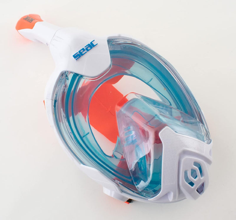 Seac Magica, Maschera Snorkeling Full Face Integrale Anti Appannamento Con Morbido Facciale weiss/or