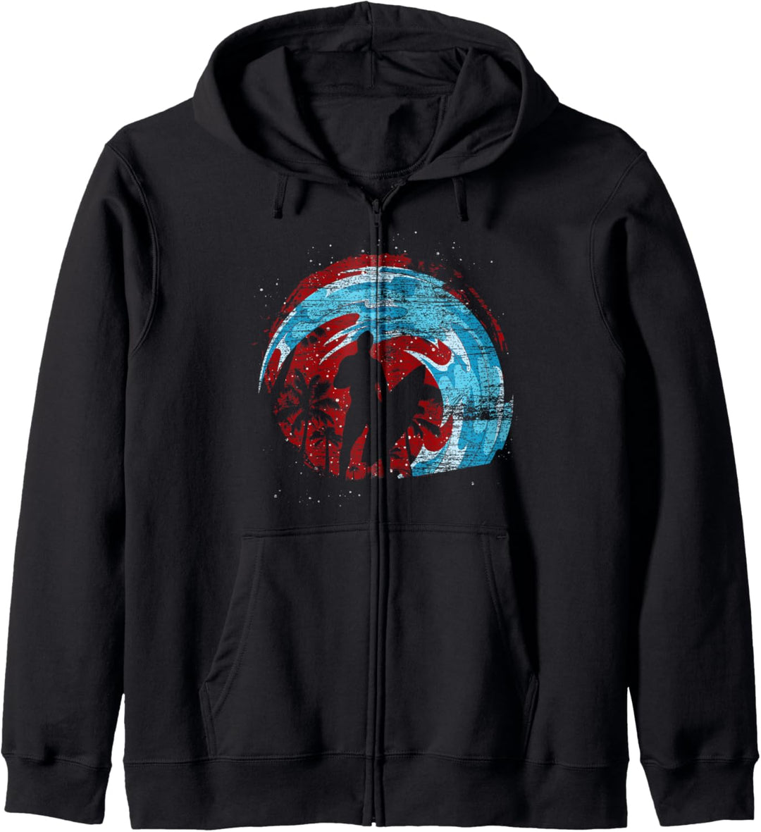 Surfen Sommerurlaub Palmen Hobby Surfer Wellen Surfing Kapuzenjacke