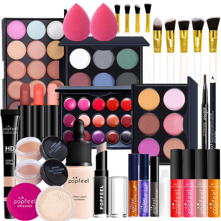 BrilliantDay Mehrzweck Make-up-Set All-in-One Make-up-Geschenkset Kosmetik-Palette Starter Kit Lipgl