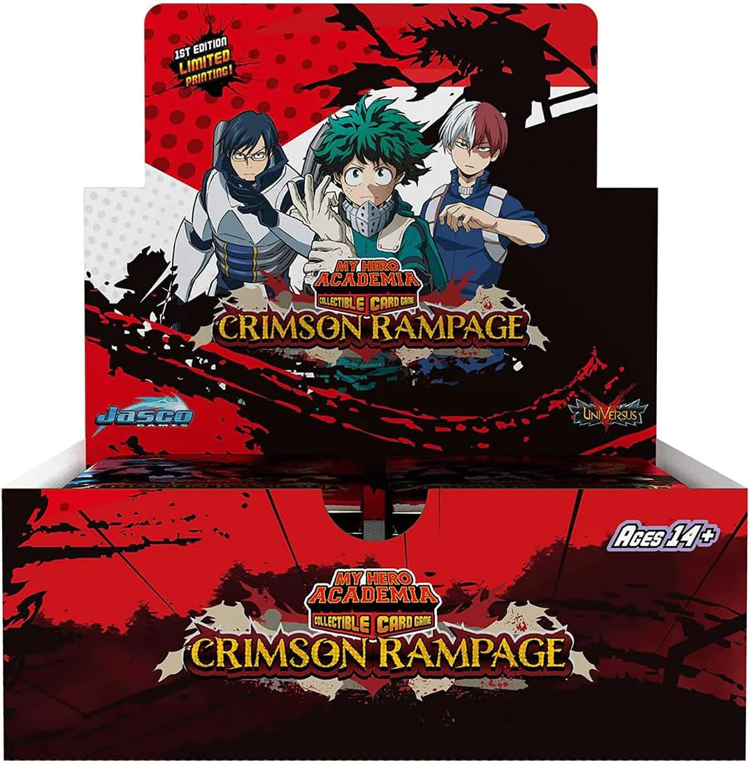 JASCOGA My Hero Academia Collectible Card Game - Booster Display Series 02: Crimson Rampage (24 Pack