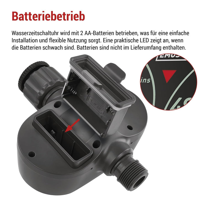 EMOS - mechanische Bewässerungsuhr mit 1 Ausgang - batteriebetriebene Bewässerungssteuerung bis 8bar