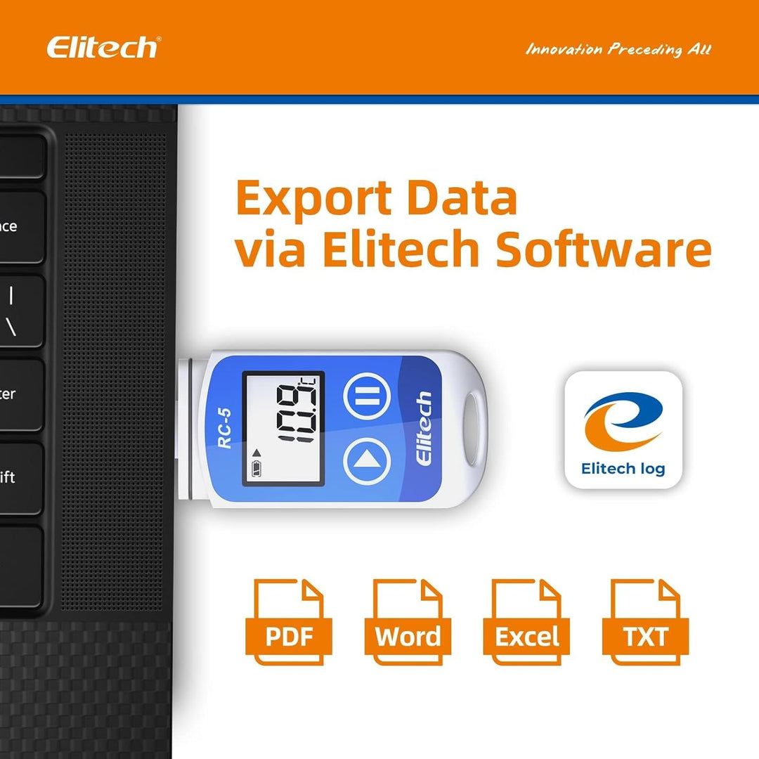 Elitech RC-5 Temperatur Datenlogger, IP65 Wasserdicht, 32000 Punkte Kapazität - Mini USB Temperaturr