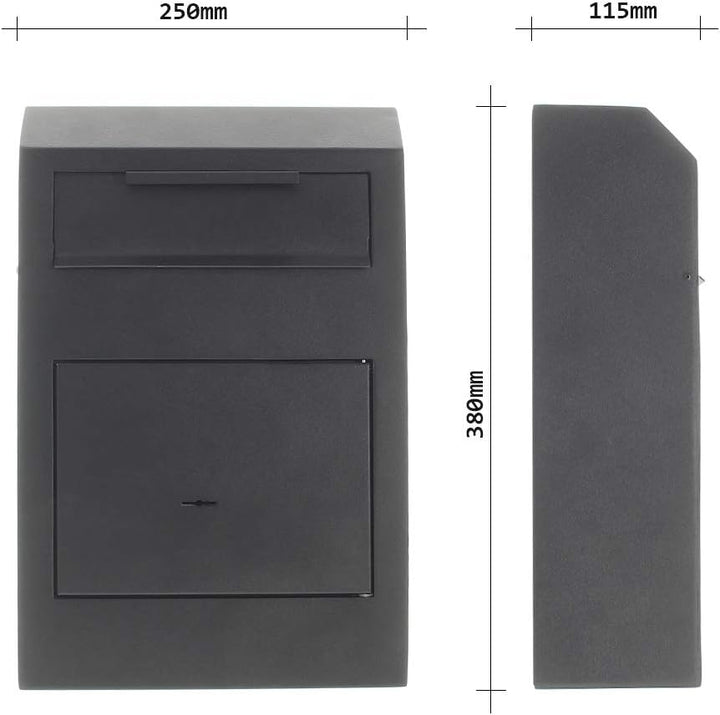 Rottner Cashmatic Basic Einwurftresor Stahl Doppelbartschloss 2 Schlüssel Rückholsperre inkl.