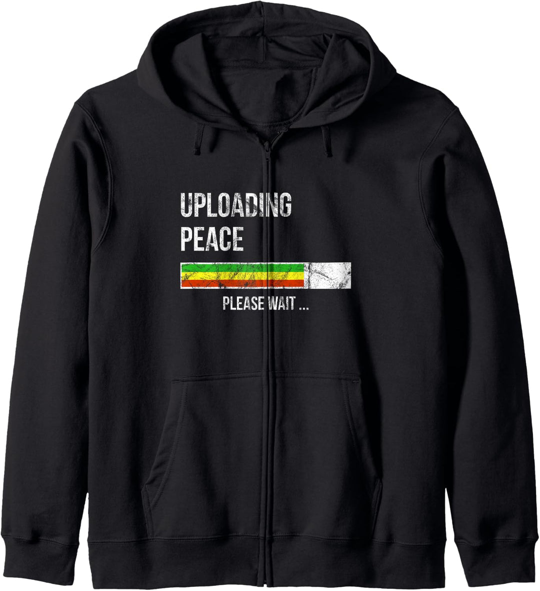 Rastafari Style Uploading Peace Nerdy Anti-Krieg Statement Kapuzenjacke