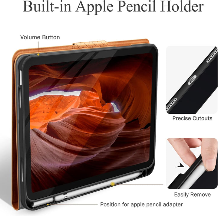 AUAUA Hülle für iPad 10. Generation 2022, 10,9 Zoll Hülle mit Apple Stifthalter, Auto Schlaf/Aufwach