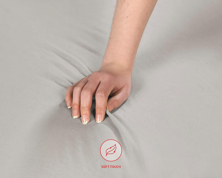 fleuresse Comfort Spannbettlaken, 96% Baumwolle, 4% Elasthan, anthrazit, 200 x 200 cm 200 x 200 cm A