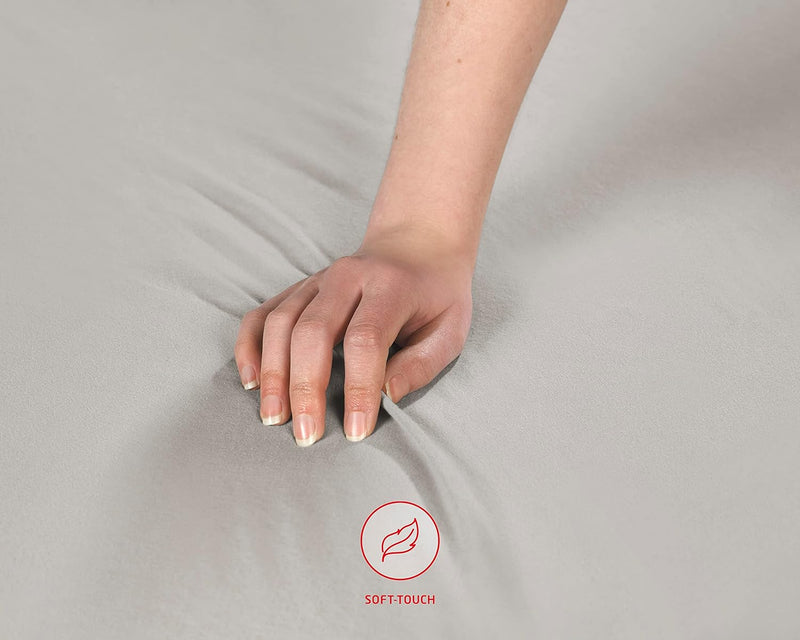 fleuresse Comfort Spannbettlaken, 96% Baumwolle, 4% Elasthan, anthrazit, 200 x 200 cm 200 x 200 cm A