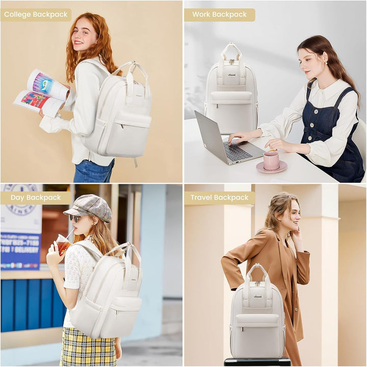 LOVEVOOK Rucksack Damen Elegant, 15,6 Zoll Laptop Schulrucksack Teenager Mädchen mit Laptopfach, Was
