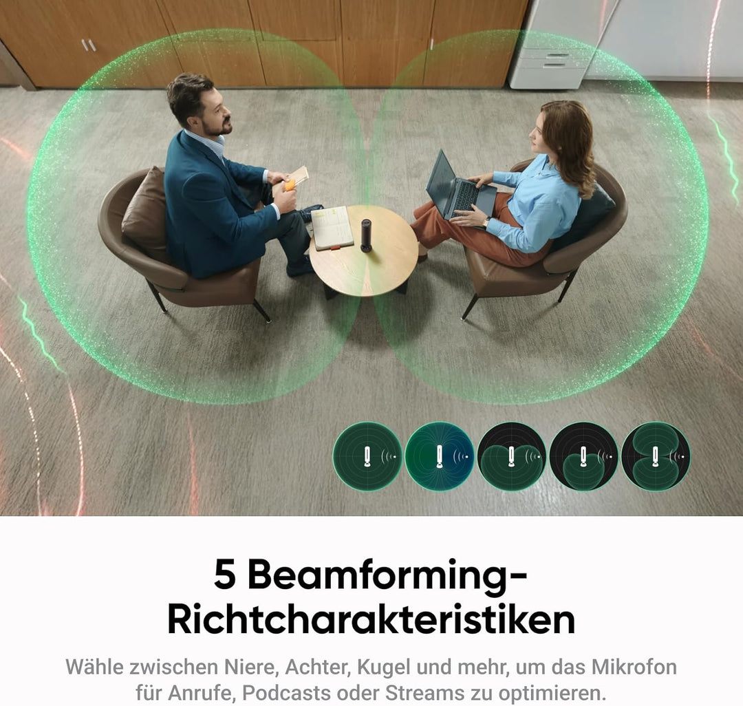 Insta360 Wave Graphitschwarz - KI-Freisprecheinrichtung, Bluetooth, Sprachrekorder, 8 Noise-Cancelli