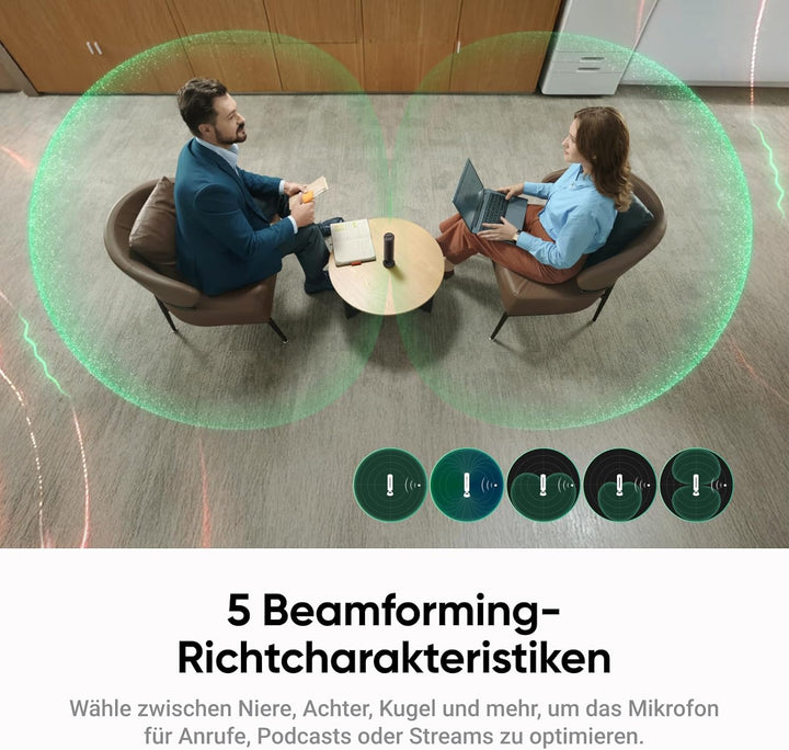 Insta360 Wave Graphitschwarz - KI-Freisprecheinrichtung, Bluetooth, Sprachrekorder, 8 Noise-Cancelli