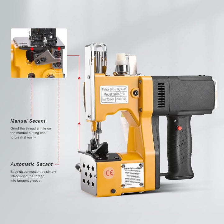 Kotsy sacknähmaschine 220 V Tragbare Nähmaschine für 2 Sekunden/Sack,Sacknähmaschine für Taschen/Sto
