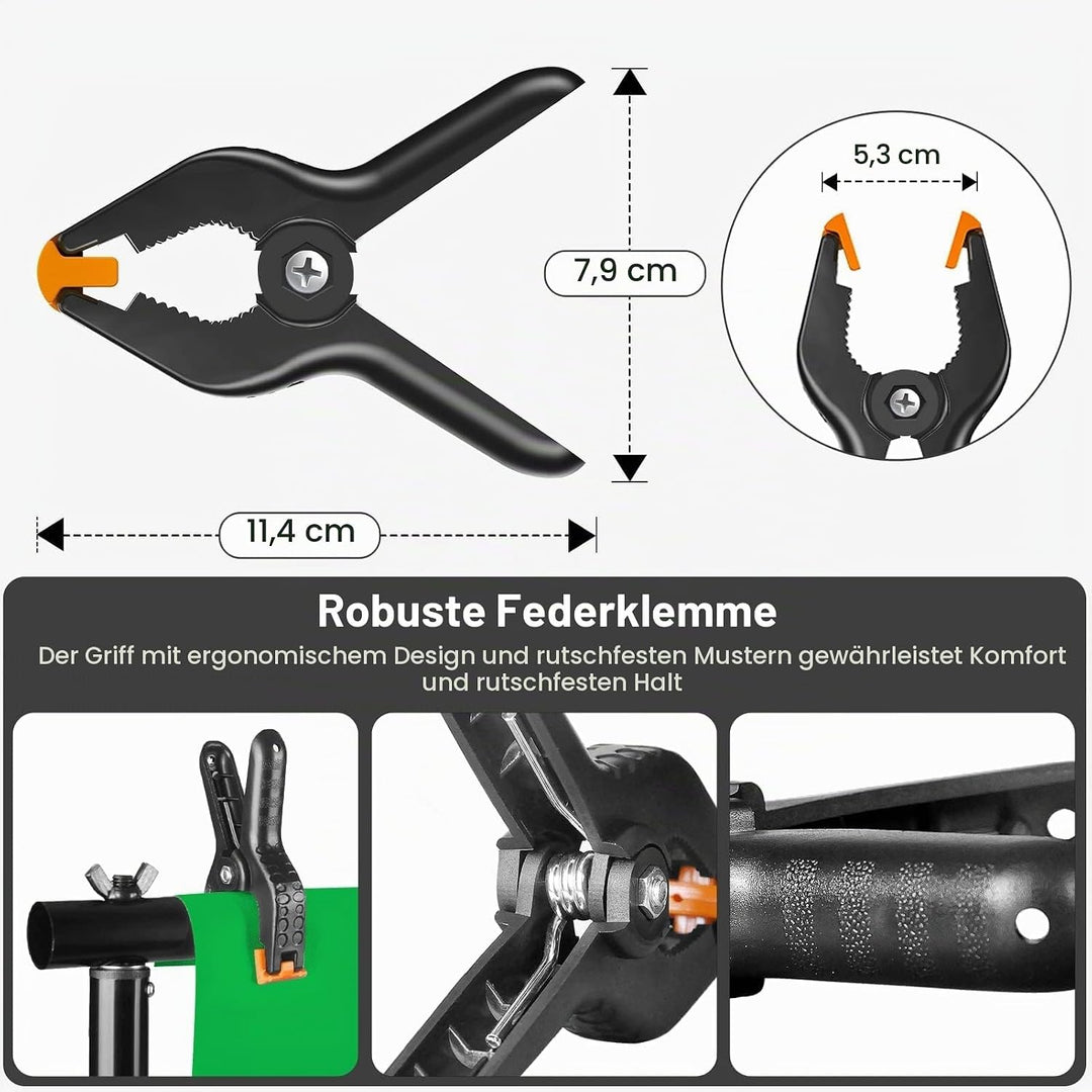 EMART Klemmzwingen Set, Klammern Fotohintergrund Gross und Hintergrund Klammer Halter für Fotowand H