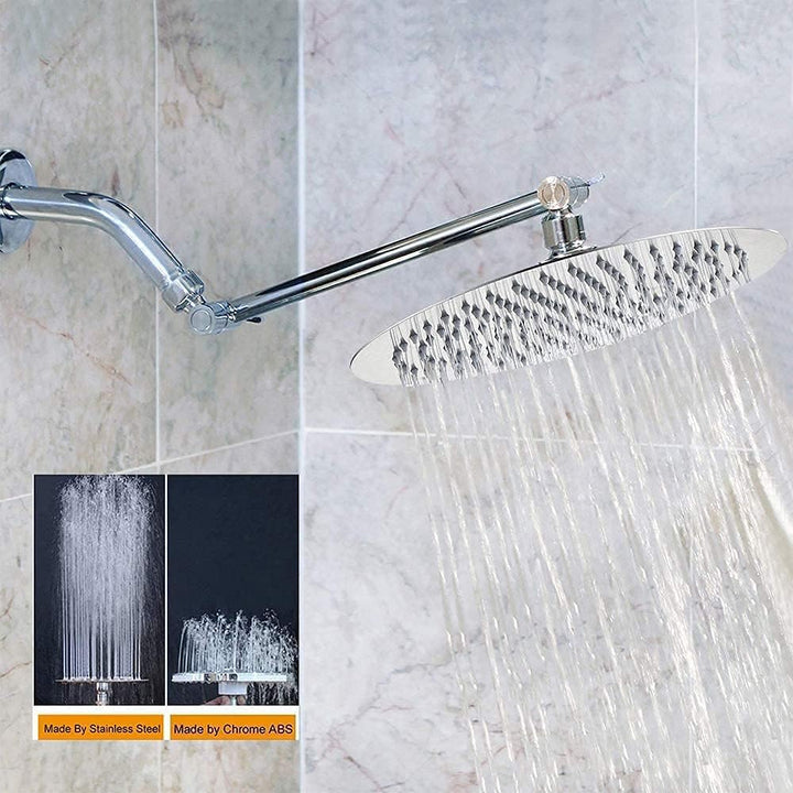 Duschkopf Regendusche 20cm, Regenduschkopf 8 Zoll Rund aus Edelstahl, Selbstreinigende Regendusche B