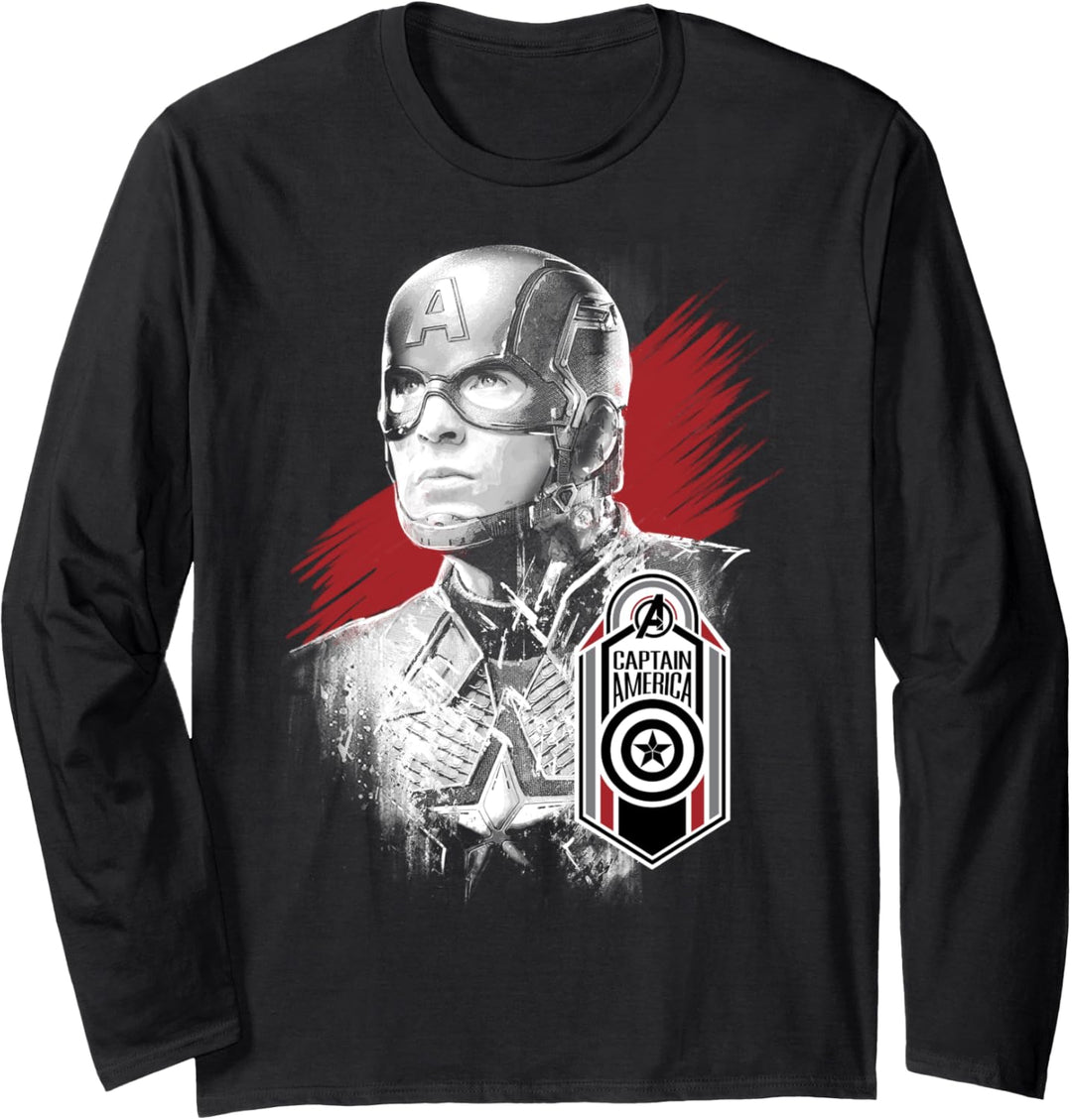 Marvel Avengers: Endgame Captain America Badge Portrait Langarmshirt