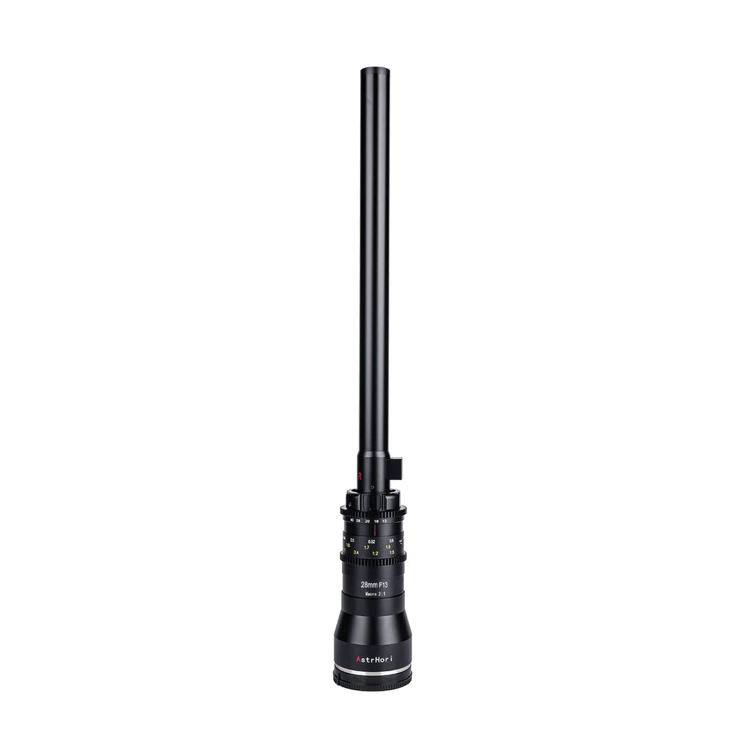AstrHori 28 mm F13 2X Makrosondenobjektiv Vollformat Spezialobjektiv Eingebautes Ringlicht für spieg