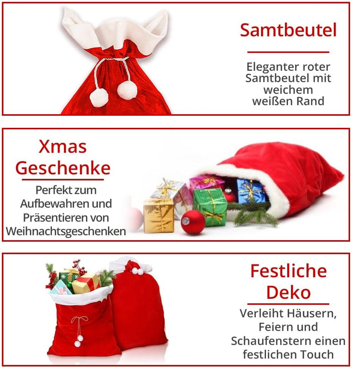 Jonami Weihnachtssack XXL 2 Nikolaussack Weihnachtsmann Sack Santa Sack Geschenkesack Weihnachtsmann