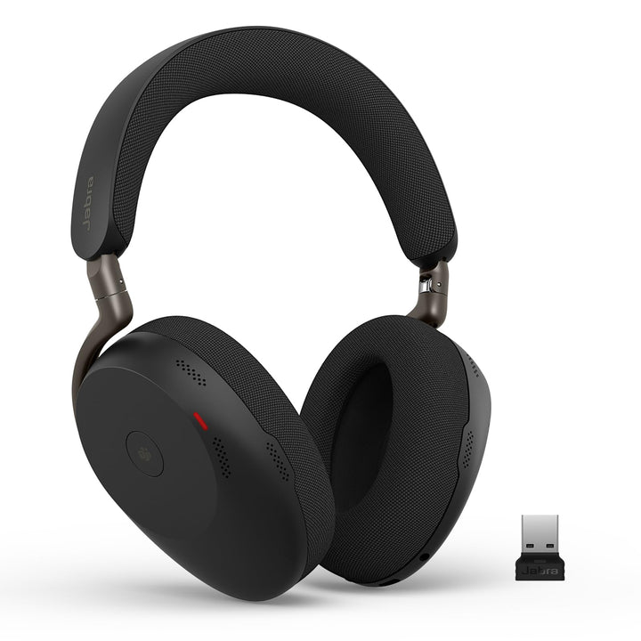 Jabra Evolve3 85 Over-Ear Bluetooth Headset kabellos mit Mikrofon, Schwarz Schwarz USB-A-Adapter – o