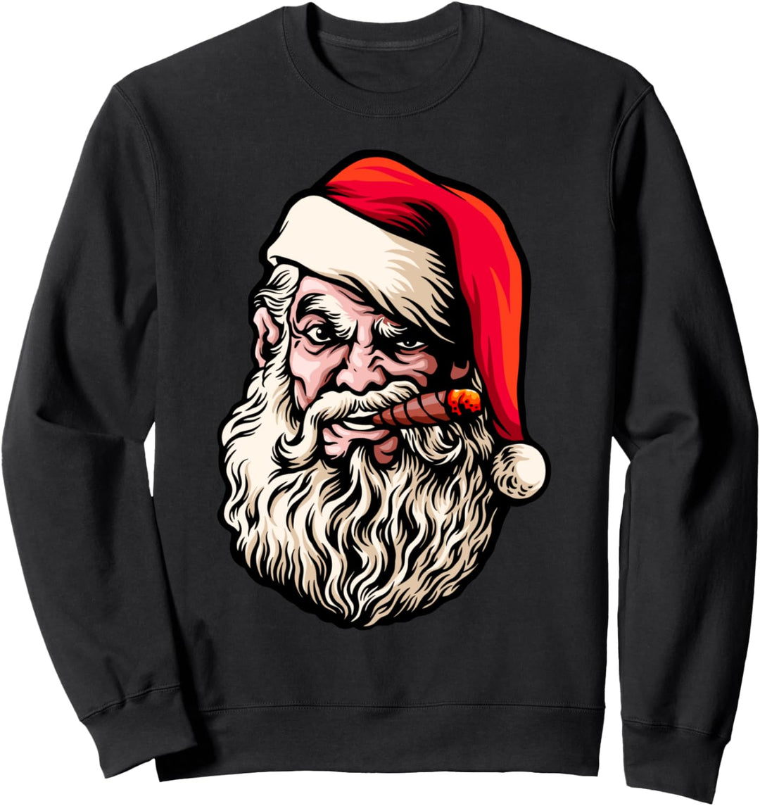 Santa Beard Zigarren Lustige Rauchpause Weihnachten Sweatshirt