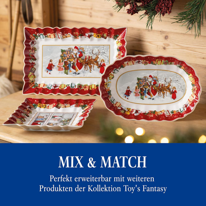 Villeroy & Boch – Toy's Fantasy Gebäckteller Weihnachten Gross, Stollenplatte, Weihnachtsteller, Wei