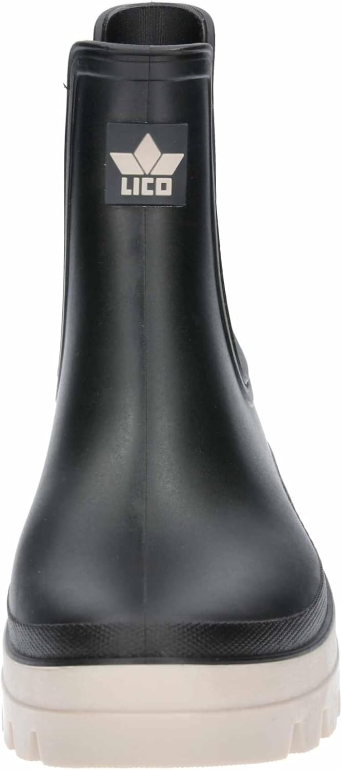 Lico Damen NeptunaGummistiefel 37 EU Schwarz Beige, 37 EU Schwarz Beige