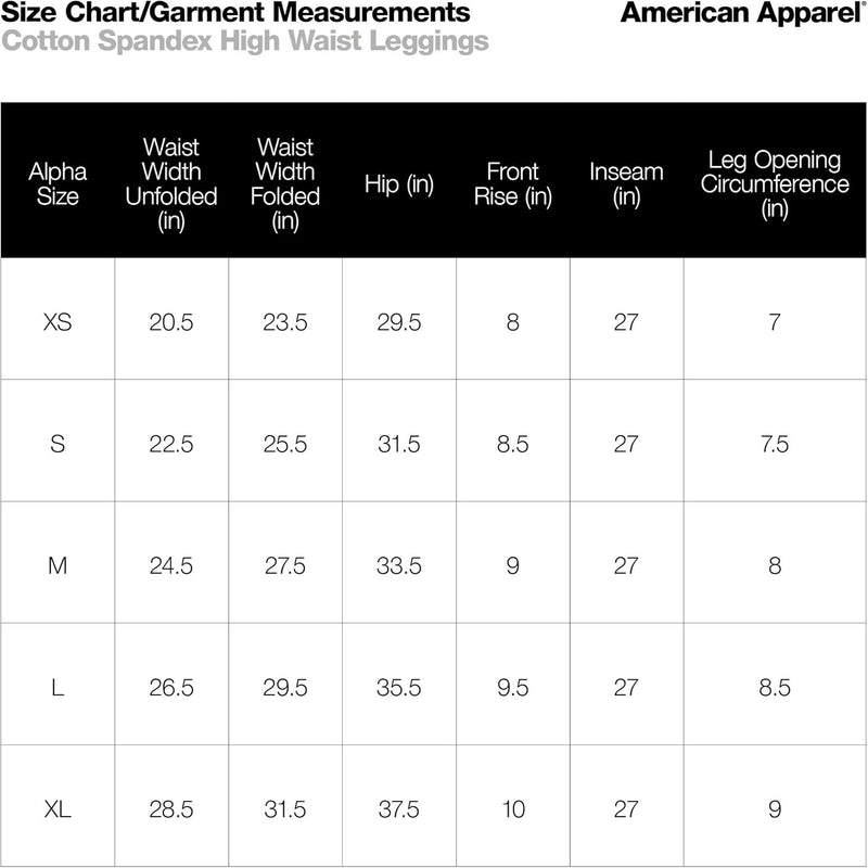 American Apparel Damen Cotton Spandex Jersey High-Waist Leggings, Asphalt