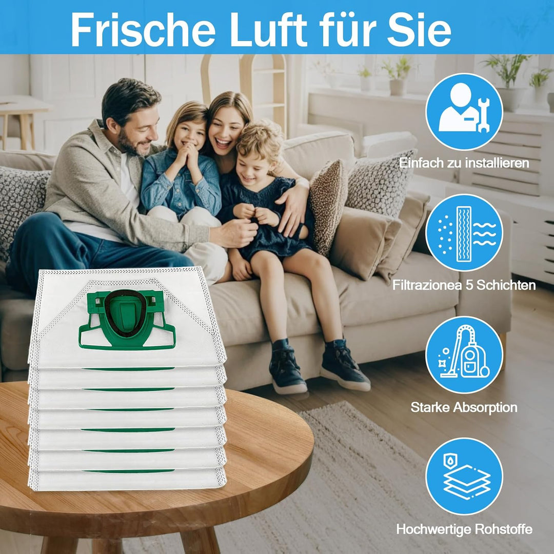 10 Staubsaugerbeutel mit 2 Filter für Vorwerk Kobold VK200 FP200 fwk200-10+2+2, fwk200-10+2+2