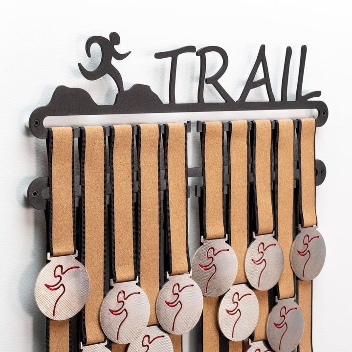 Qthrone Trail laufender Medaillenaufhänger - Ultra Runner Medaillen Display Black - Running Medaille