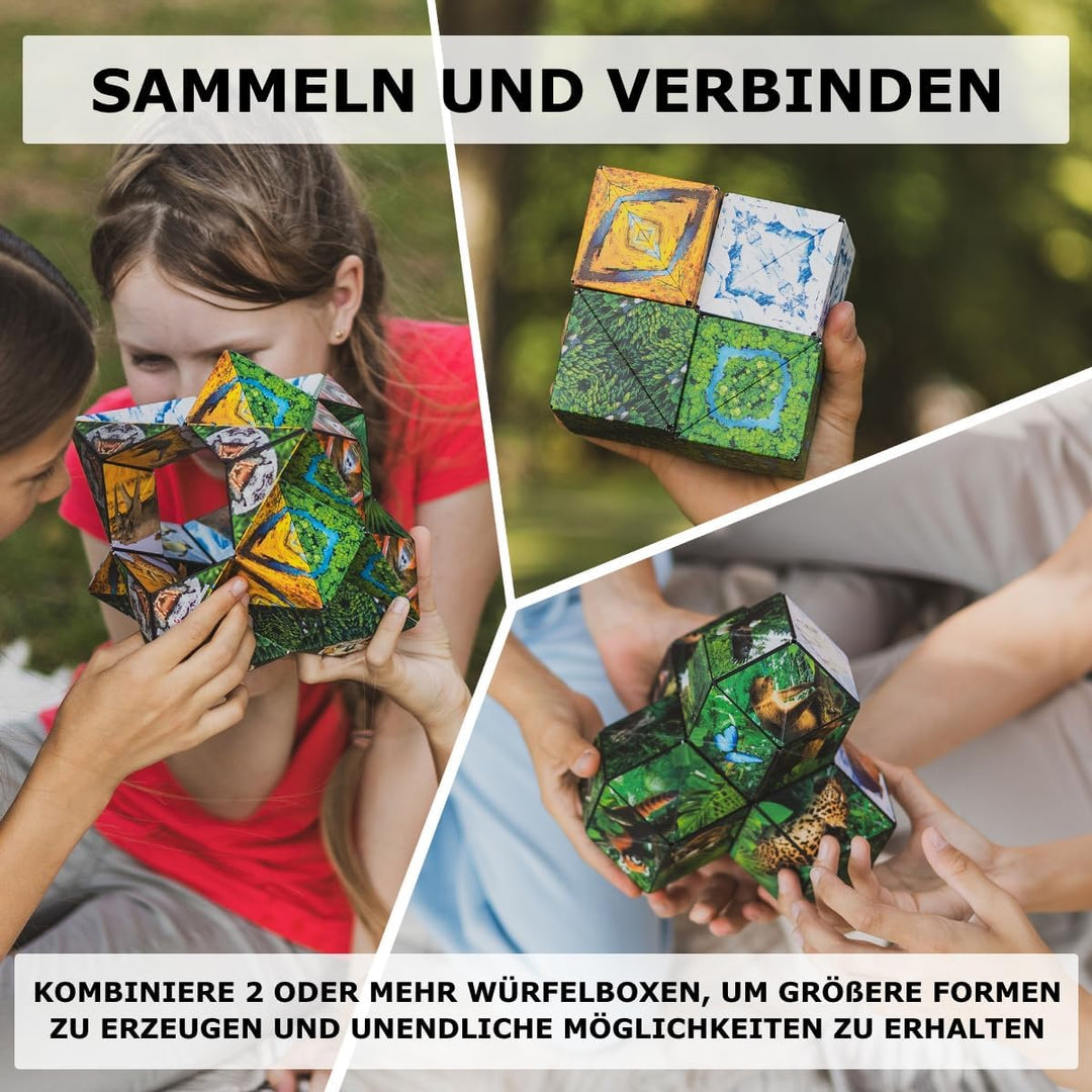 Shashibo Formwechsel-Box – Preisgekrönter, patentierter Zappelwürfel mit 36 Seltenerdmagneten – läss