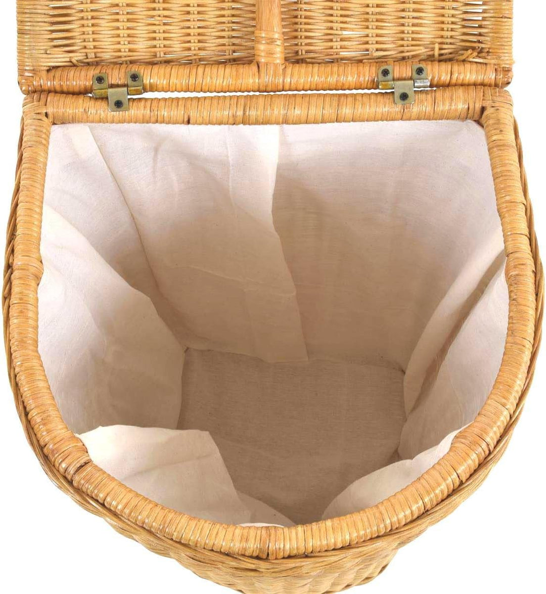 Edle Rattan Wäschetonne Wäschekorb mit Deckel Korb Aufbewahrung für Wäsche mit Inlett Wäschesammler