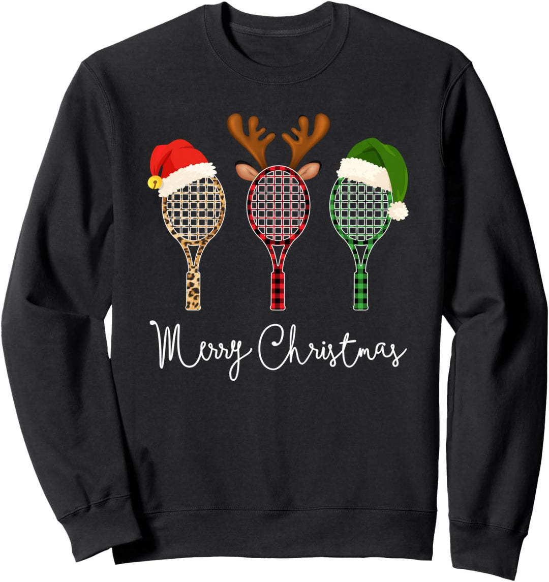 Tennis Merry Chistmas 3 Tennisschläger Weihnachten Sweatshirt