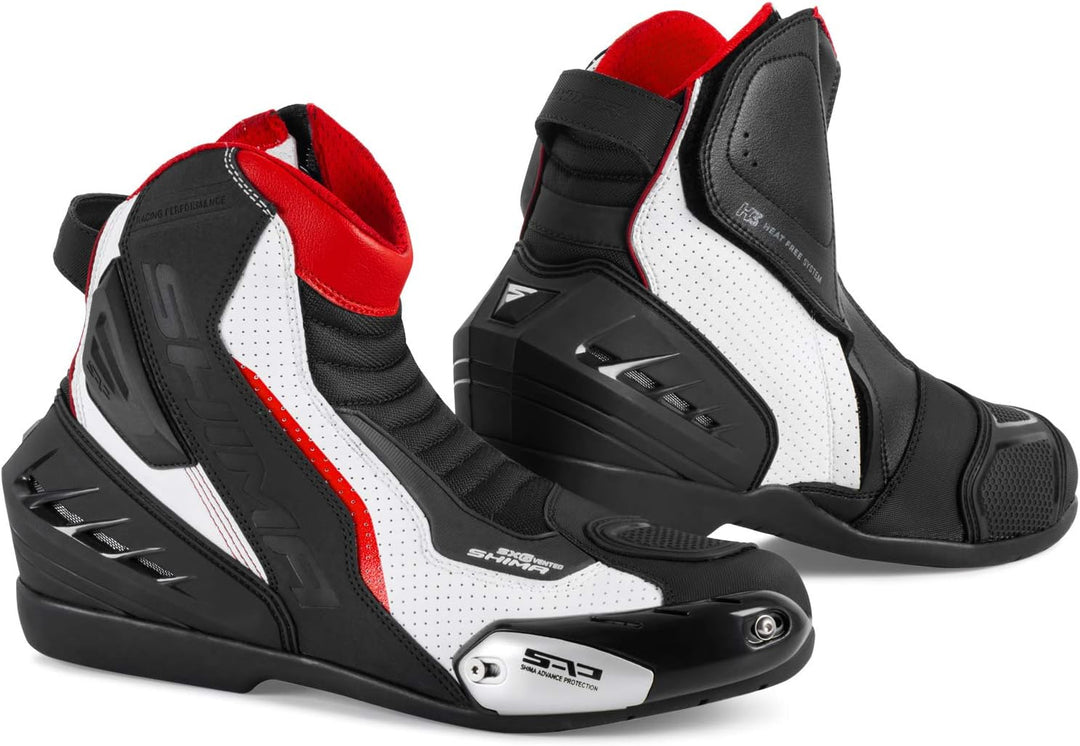 SHIMA SX-6 Men, Motorradsteifel Herren | Verstärkte Leder Motorradschuhe mit Seitlichem Reissverschl