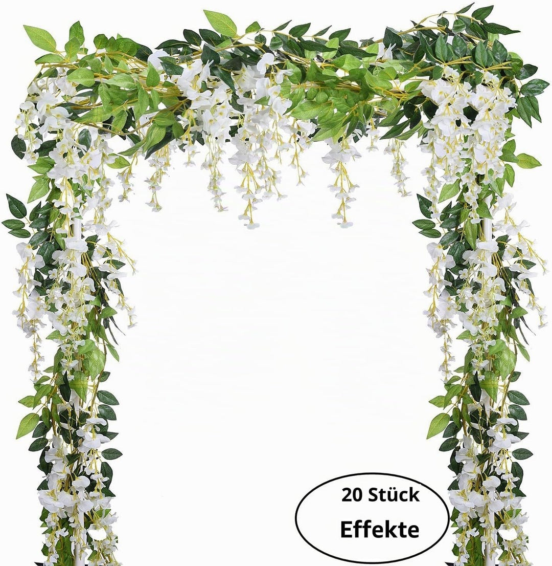 Künstliche Blumen aus Seide, von Garland-Dearhouse, künstlicher Blauregen aus Reben-Rattan-Seide, hä