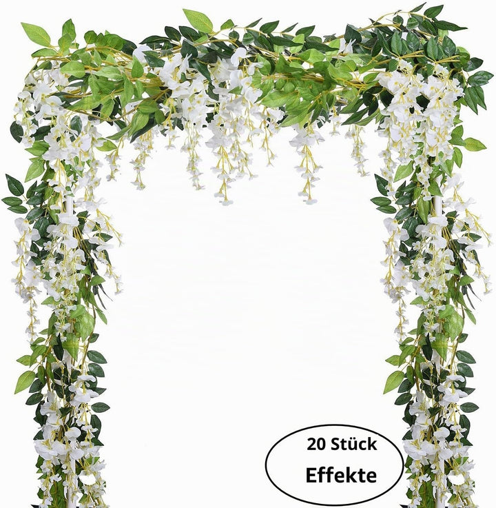 Künstliche Blumen aus Seide, von Garland-Dearhouse, künstlicher Blauregen aus Reben-Rattan-Seide, hä