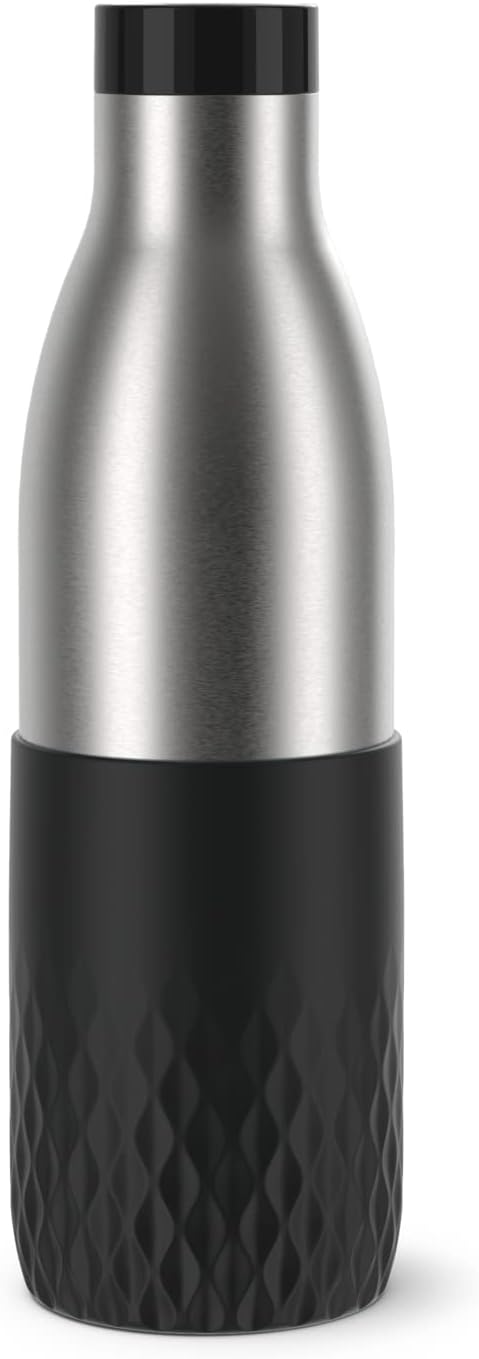 Emsa N31111 Bludrop Sleeve Trinkflasche | 100 % dicht | Quick-Press Verschluss | Ergonomischer 360°